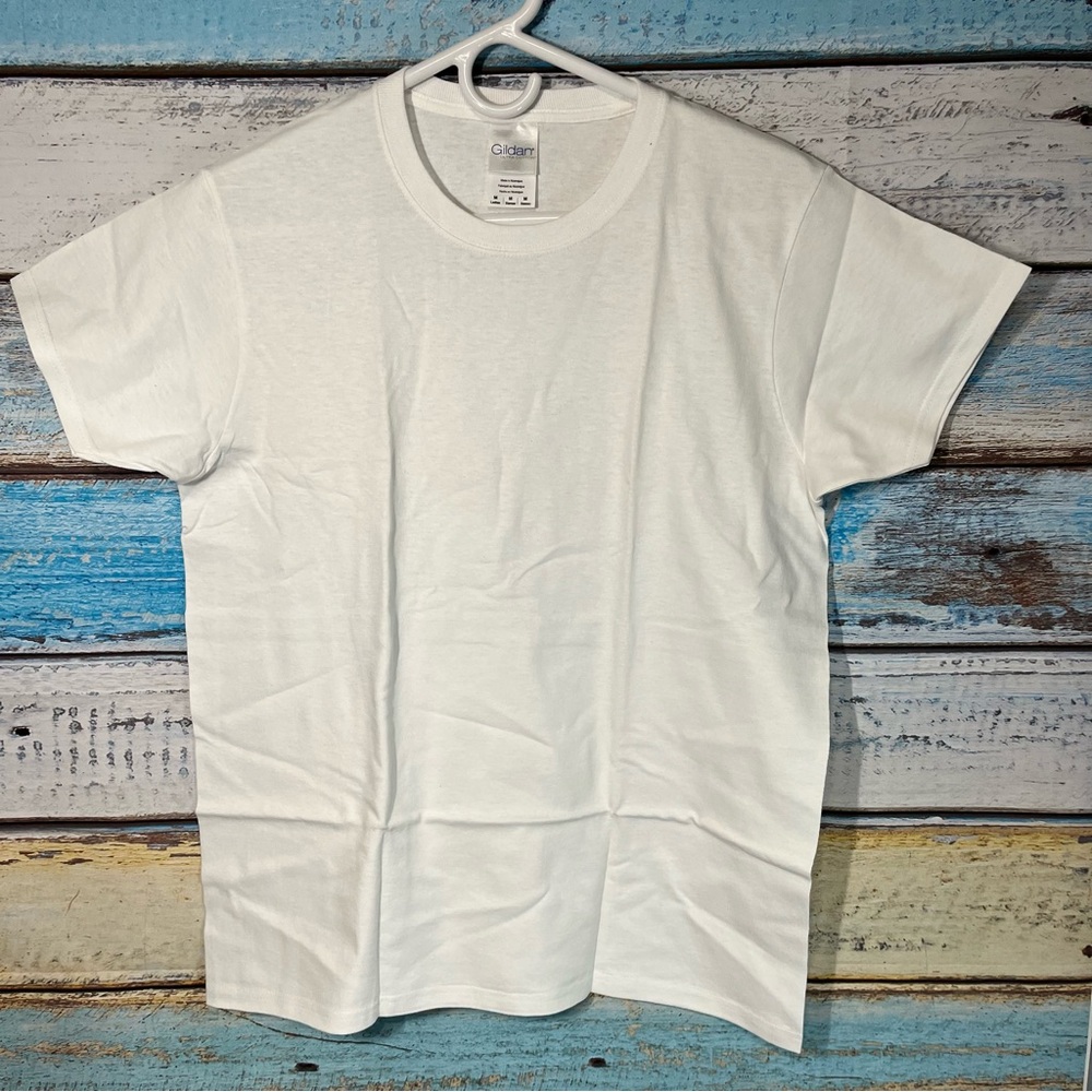 Lot of 5 New Gildan Women’s White Short Sleeve Plain Tees T shirt Ultra Cotton - Picture 4 of 4